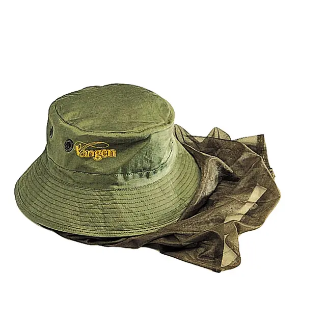 Vangen Fiskehatt med myggnett Grønn 