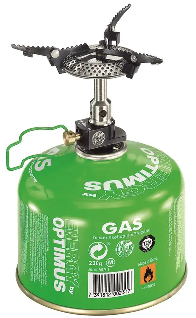 Optimus Crux Gas Stove Kraftig brenner med foldbare kjelestøtte 