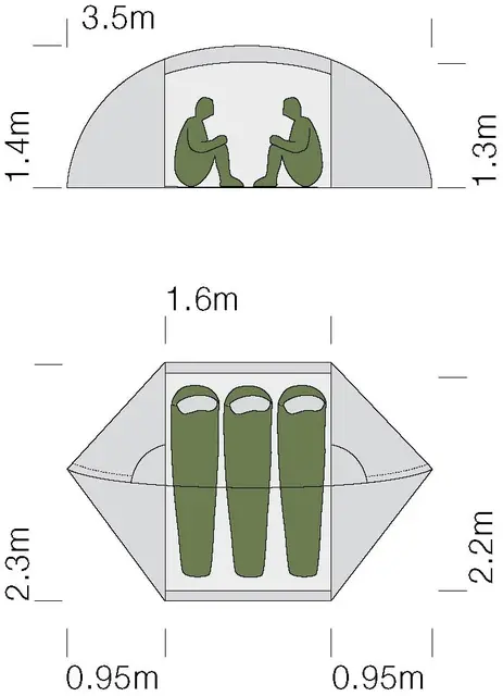 Exped Orion III extreme green Perfekt helårstelt 