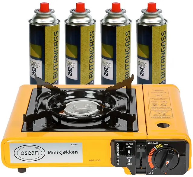 Osean Minikjøkken med 4 gassbokser 2300w minikjøkken og 4x220g gassbokser 