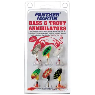 Panther Martin Sett Bass &amp; Trout 6-pack Effektiv spinnerpakke for &#248;rretfiske