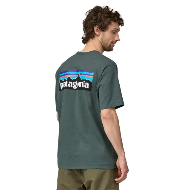 Patagonia M P-6 Logo Responsibili-Tee S Nouveau Green T-skjorte med logo 