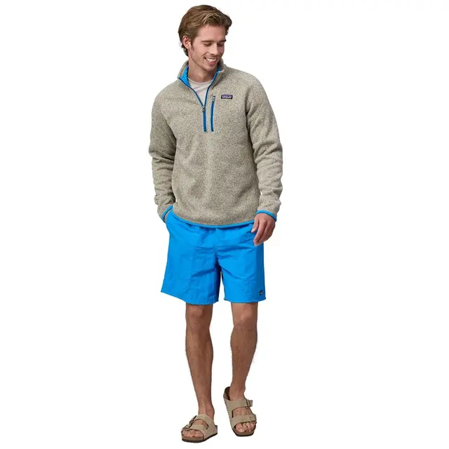 Patagonia M Better Sweater 1/4 Zip S Oar Tan/Vessel Blue fleecejakke med zip 