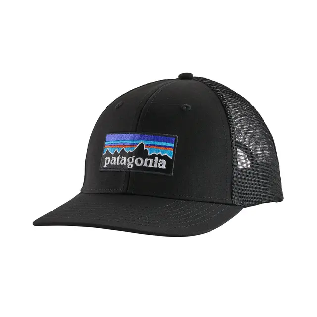 Patagonia P-6 Logo Trucker Hat Black, klassisk cap 