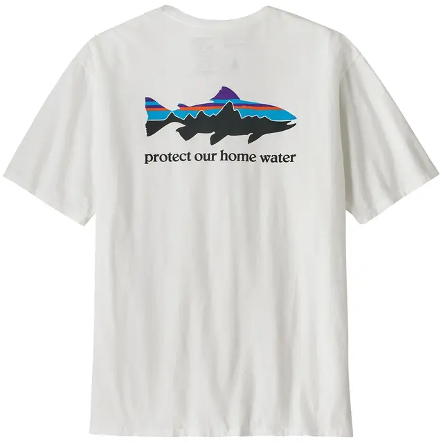 Patagonia Home Water Trout White S T-skjorte i organisk bomull, herre 
