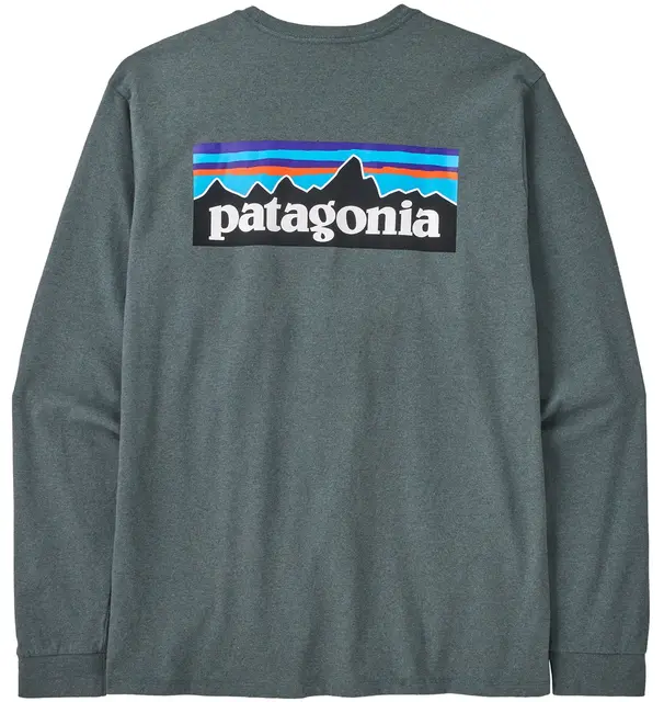Patagonia LS P-6 Responsibili-Tee S Nouveau Green LongSleeve logo t-shirt 