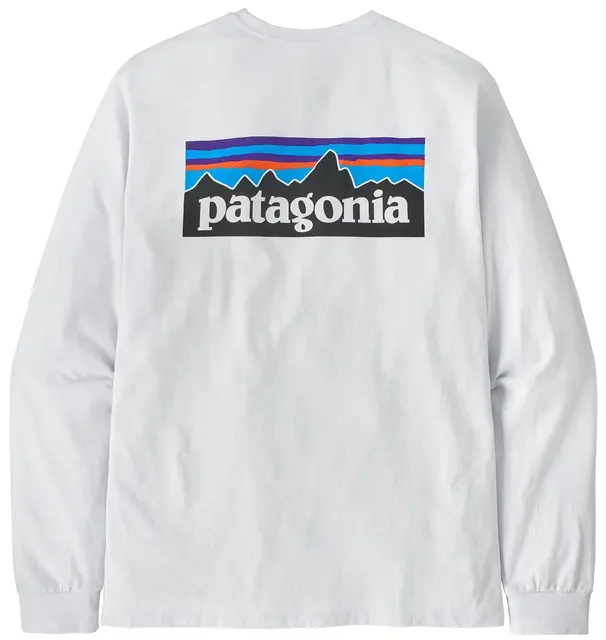 Patagonia LS P-6 Responsibili-Tee XS White LongSleeve t-shirt med logo 