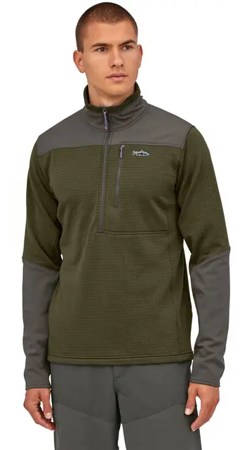 Patagonia M's R1 Fitz Roy 1/4 Zip M Basin Green 