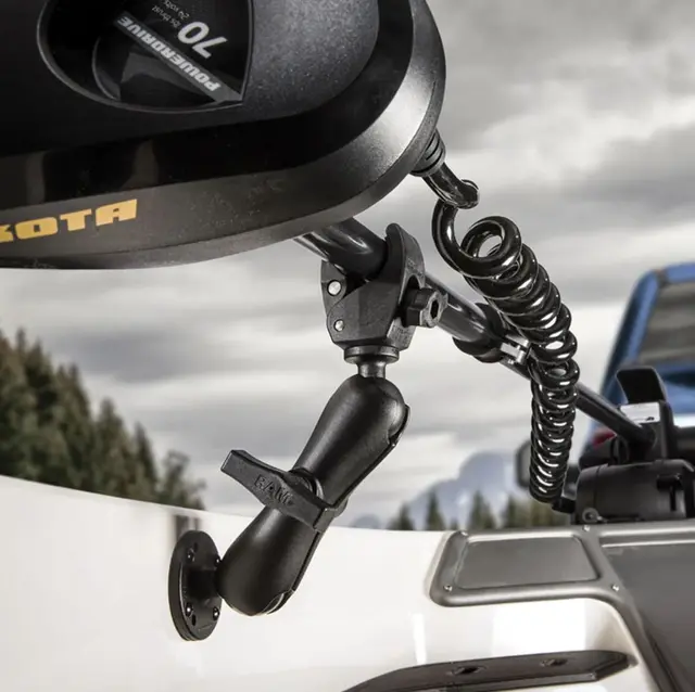 RAM Mounts Though Claw Trolling Motor Stabilisator for baug elmotor C-kule 