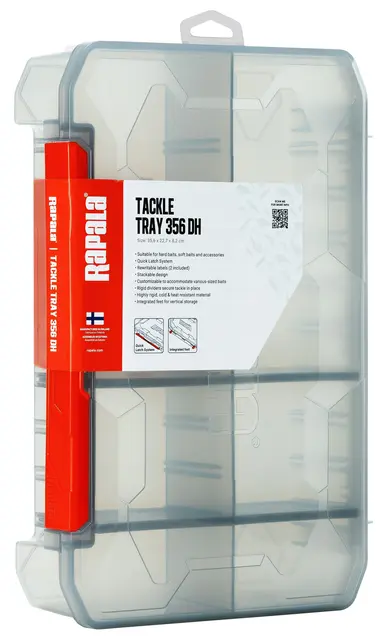 Rapala 356 Tackle Tray Deep Half Boks med dype rom til fiskeutstyr 