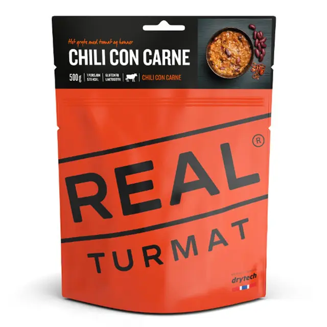 Real Turmat Chili Con Carne Het kjøttgryte med tomat og bønner 