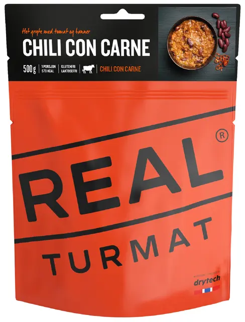 Real Turmat Chili Con Carne Het kjøttgryte med tomat og bønner 