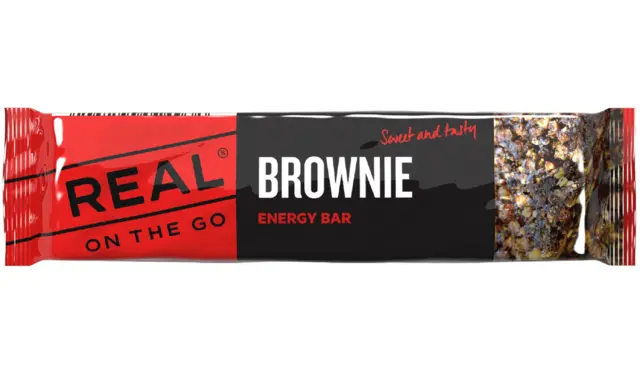 Real On The Go Brownie Energy Bar Proteinbar med smak av sjokolade 