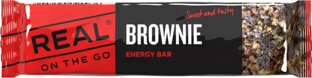 Real On The Go Brownie Energy Bar Proteinbar med smak av sjokolade 