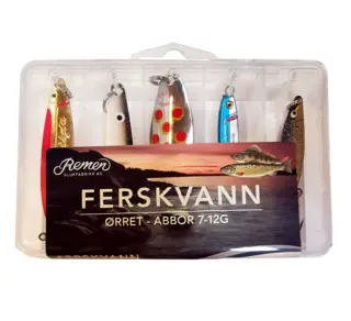 Remen Ferskvann &#216;rret Abbor 7-12g Slukboks med bestselgere til ferskvann