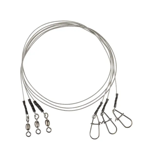 Savage Gear Carbon 49 Trace 30cm 3 stk Stålwire, Swivel m/hempe 