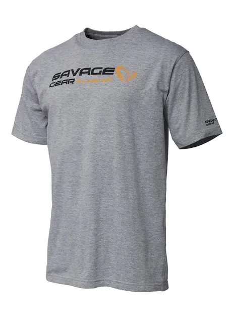 Savage Gear Signature Logo T-Shirt S Grey Melange 