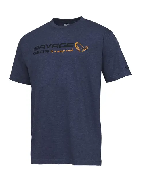 Savage Gear Signature Logo T-Shirt S Blue Melange 