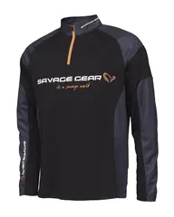 Savage Gear Tournament Shirt S 1/2 Zip, Black Ink