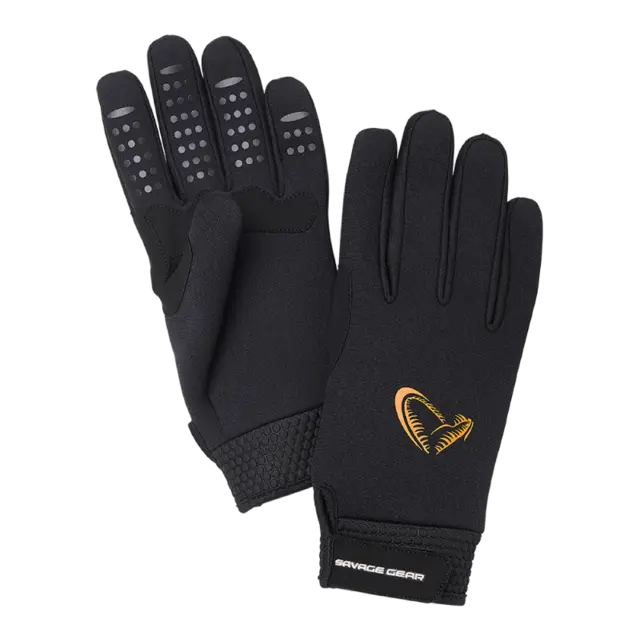 Savage Gear Neoprene Stretch Glove M Black, Neopren Hanske 