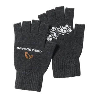 Savage Gear Knitted Half Finger Glove Varm fingerl&#248;s ullhanske
