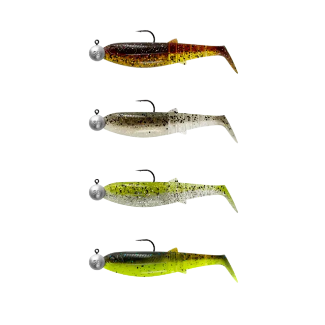 SG Cannibal Shad RTF 6,8cm #1/0 Ready To Fish Clearwater Mix 4-pack 