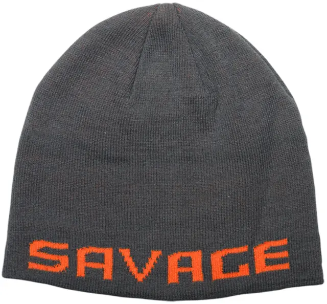 Savage Gear Logo Beanie Rock Grey/Orange, One Size 