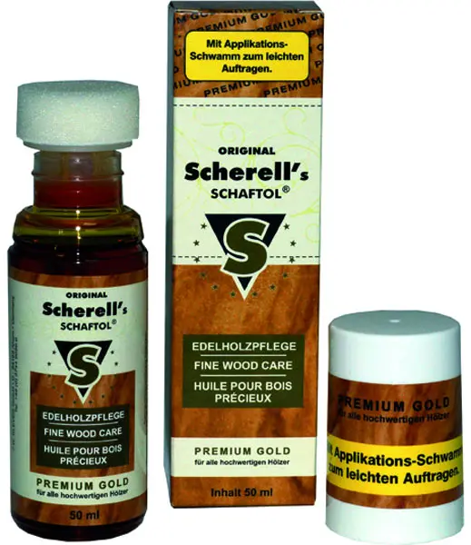 Scherell Schaftol Premium Gold stokkolje 50ml som beskytter mot vær og vind 