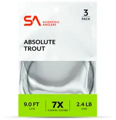 SA Absolute Trout Leader 3-Pack 9&#39; 6X 0,13mm