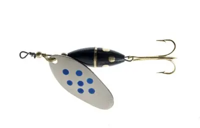 Myrans Panter sølv/blå prikker 5g Kjøp 8 spinnere få en gratis slukboks 