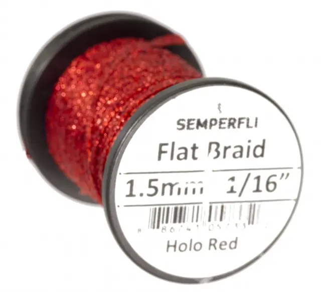 Semperfli Flat Braid 1,5mm Holographic Red 