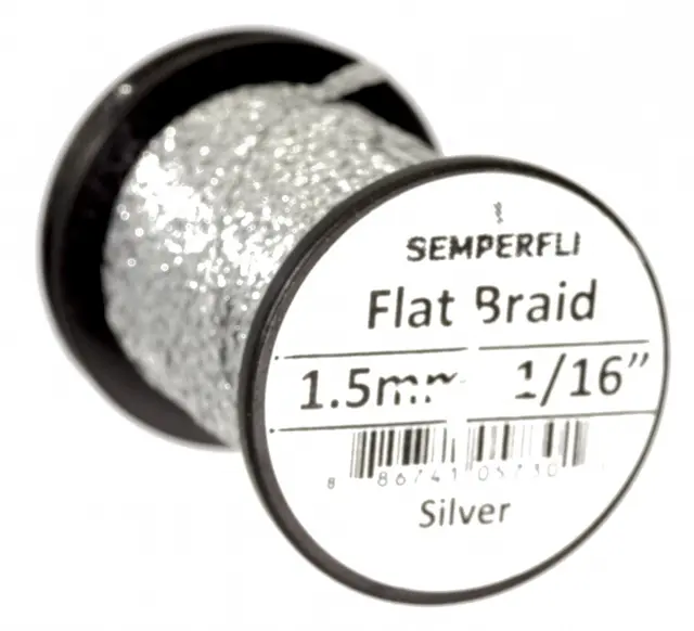 Semperfli Flat Braid 1,5mm Silver 
