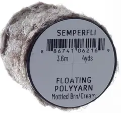 Semperfli Dry Fly Polyyarn Mottled Brown &amp; Cream