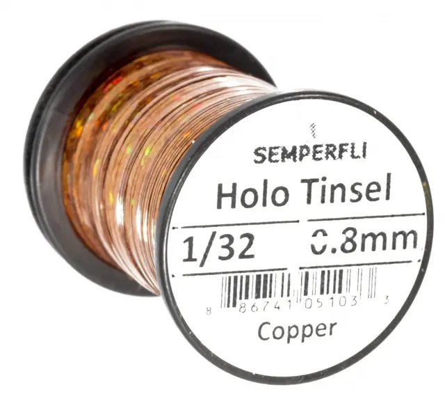 Semperfli Holographic Tinsel Copper Medium 