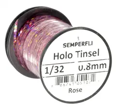 Semperfli Holographic Tinsel Rose Pink Medium