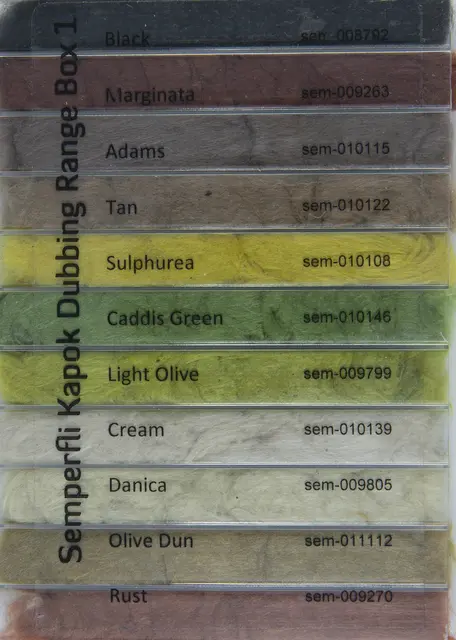 Semperfli Kapok Dry Fly Dubbing Full Selection Dispenser 