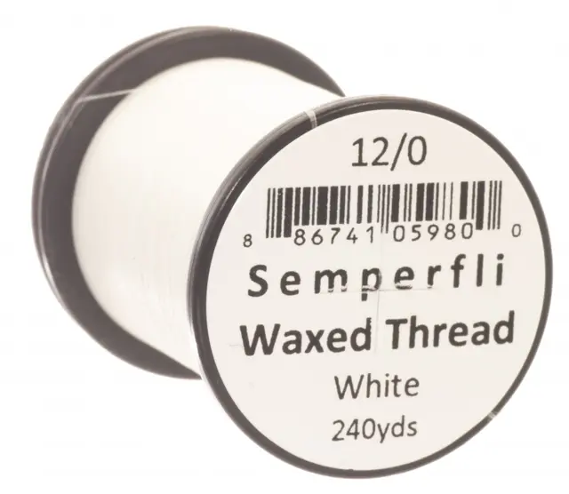Semperfli Classic Waxed Thread White White 12/0 