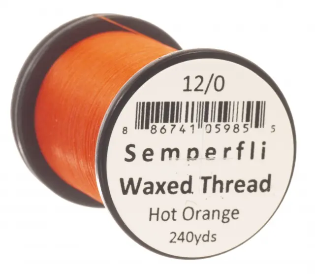 Semperfli Classic Waxed Thread Hot Or Hot Orange 12/0 