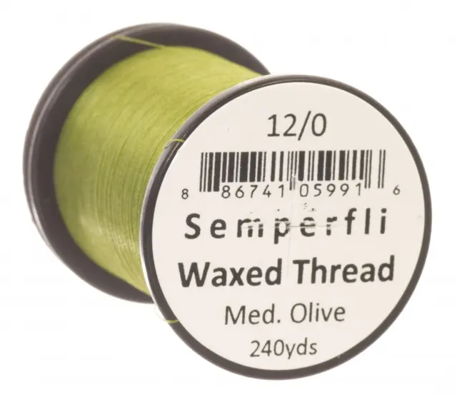 Semperfli Classic Waxed Thread M Olive Medium Olive 12/0 