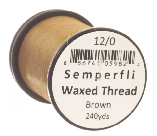 Semperfli Classic Waxed Thread Brown Brown 12/0 