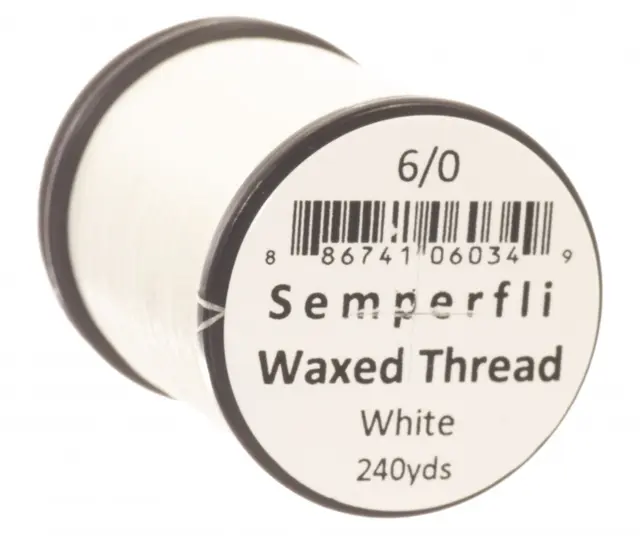 Semperfli Classic Waxed Thread White White 3/0 