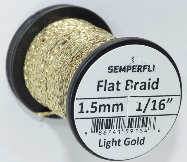 Semperfli Flat Braid 1,5mm Light Gold 