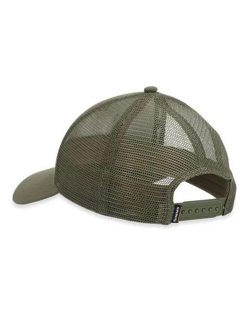 Simms Trout Icon Trucker Riffle Green Komfortabel caps med tøft ørretikon 
