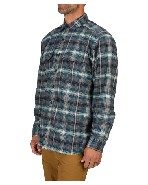 Simms ColdWeather Shirt S Dark Bronze Black Plaid 