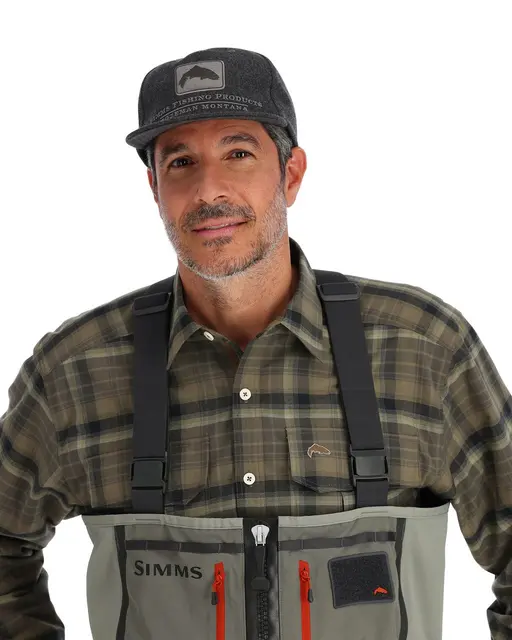 Simms Wool Trout Icon Cap Graphite Ikonisk ullcaps med lærdetalj 