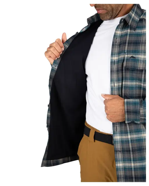 Simms ColdWeather Shirt S Dark Bronze Black Plaid 