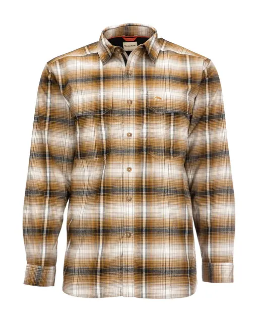 Simms ColdWeather Shirt S Dark Bronze Black Plaid 