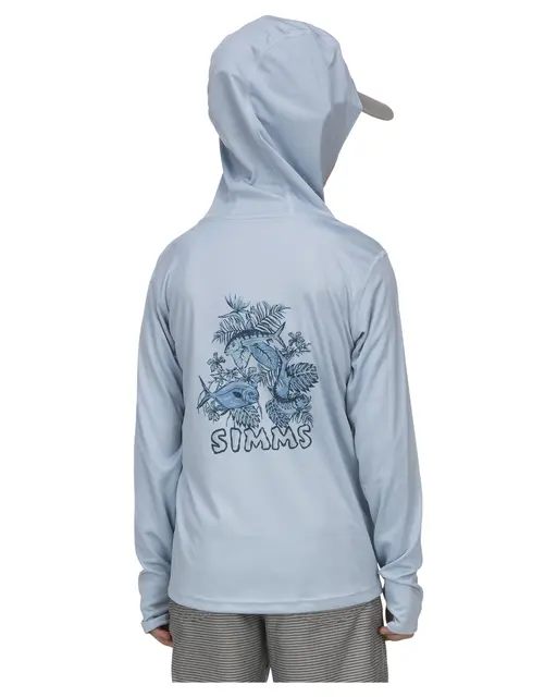 Simms Kid's Solar Tech Hoody Shirt S Sterling 