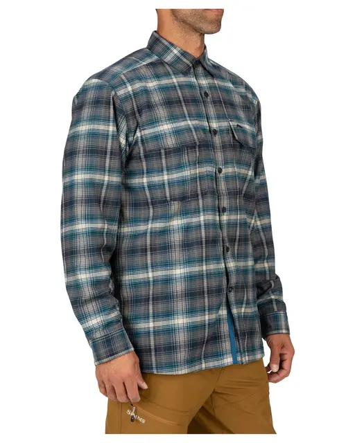 Simms ColdWeather Shirt S Dark Bronze Black Plaid 