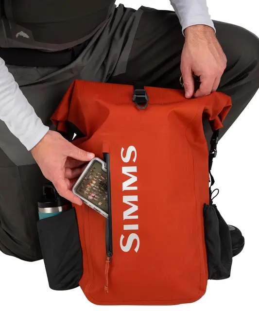Simms Dry Creek Rolltop Backpack 30L Simms Orange 